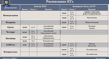 Расписание КТ1